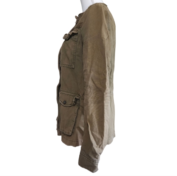 Free People Rumpled Army Jacket in Olive Green - Picture 3 of 6